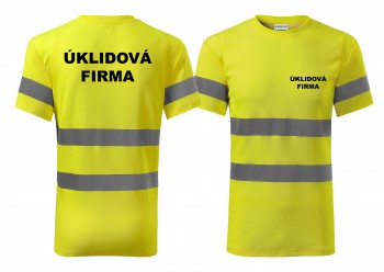 Poháry.com® Reflexní tričko žlutá Úklidová firma L pánské