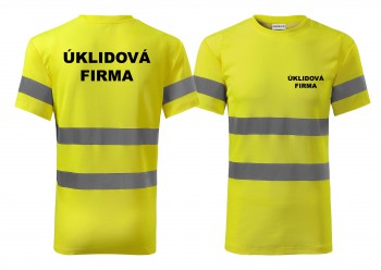 Poháry.com®  Reflexní tričko žlutá Úklidová firma - XS pánské