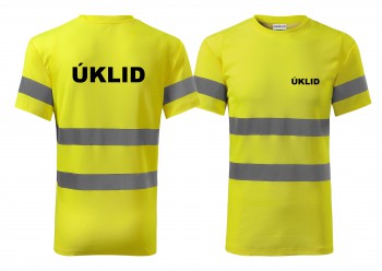 Poháry.com® Reflexní tričko žlutá Úklid XXXL pánské