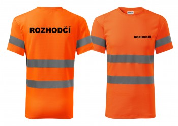 Poháry.com®  Reflexní tričko oranžová Rozhodčí - XS pánské