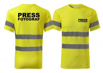 Poháry.com®  Reflexní tričko žlutá Press-fotograf - S pánské