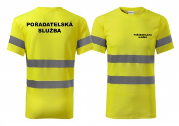 Poháry.com® Reflexní tričko žlutá Pořadatelská služba