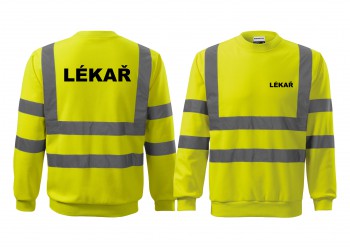Poháry.com®  Reflexní mikina žlutá Lékař - Velikost mikiny M