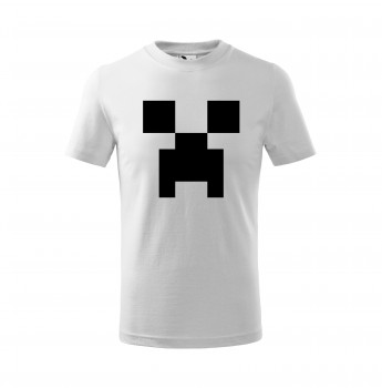 Poháry.com® Tričko Minecraft dětské bílé s černým potiskem 110 cm/4 roky