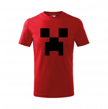 Poháry.com® Tričko Minecraft dětské červená s černým potiskem 122 cm/6 let