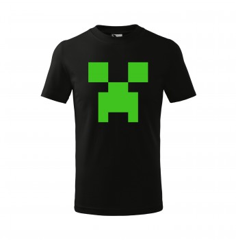 Poháry.com® Tričko Minecraft dětské černé se zeleným potiskem 122 cm/6 let
