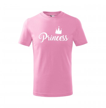 Poháry.com® Tričko Princess dětské sv. růžová s bílým potiskem
