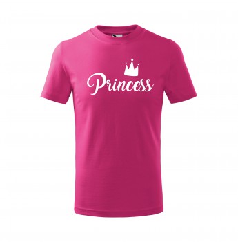 Poháry.com® Tričko Princess dětské růžová s bílým potiskem