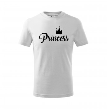 Poháry.com® Tričko Princess dětské bílé s černým potiskem 122 cm/6 let