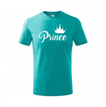 Poháry.com® Tričko Prince dětské emerald s bílým potiskem 122 cm/6 let