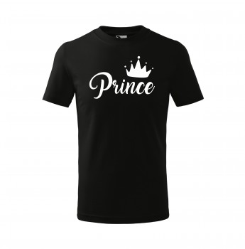 Poháry.com® Tričko Prince dětské černé s bílým potiskem 122 cm/6 let