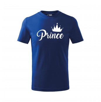 Poháry.com® Tričko Prince dětské král. modrá s bílým potiskem 122 cm/6 let