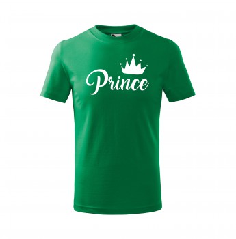 Poháry.com® Tričko Prince dětské zelená s bílým potiskem 122 cm/6 let