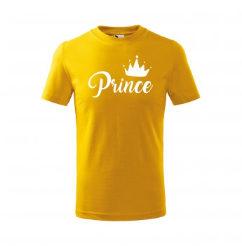 Poháry.com® Tričko Prince dětské žluté s bílým potiskem 110 cm/4 roky