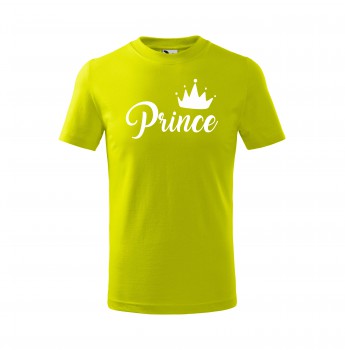 Poháry.com® Tričko Prince dětské limetkové s bílým potiskem 110 cm/4 roky