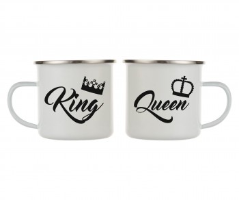 Poháry.com® Hrnky plechové King and Queen 061