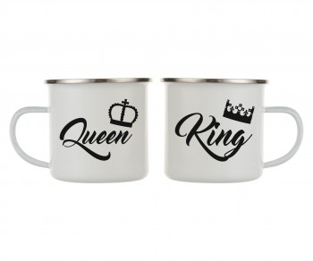 Poháry.com® Hrnky plechové King and Queen 062