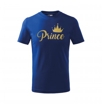 Poháry.com® Tričko Prince dětské král. modrá se zlatým potiskem 134 cm/8 let