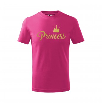 Poháry.com® Tričko Princess dětské růžové se zlatým potiskem