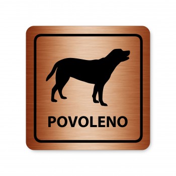 Poháry.com® Piktogram Povoleno - Pes bronz