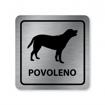 Poháry.com® Piktogram Povoleno - Pes stříbro