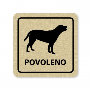 Poháry.com® Piktogram Povoleno - Pes zlato