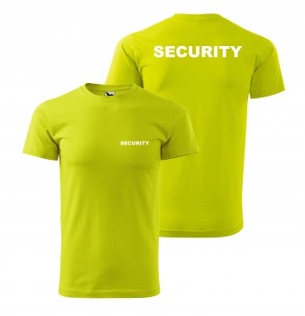 Poháry.com® Tričko SECURITY limetkové s bílým potiskem M pánské