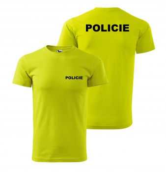 Poháry.com® Tričko POLICIE limetkové s černým potiskem XXL pánské
