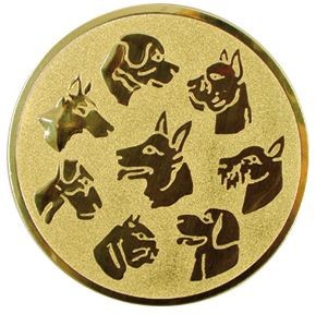 Poháry.com® Emblém psi zlato 25 mm