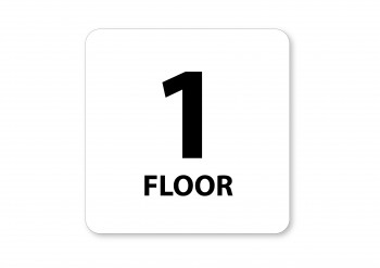 Poháry.com® Piktogram 1.floor bílý hliník