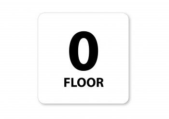 Poháry.com® Piktogram 0.floor bílý hliník