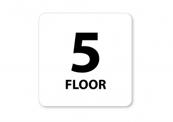 Poháry.com® Piktogram 5.floor bílý hliník