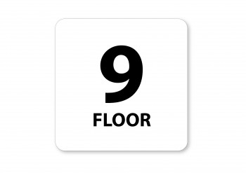 Poháry.com® Piktogram 9.floor bílý hliník