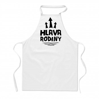 Poháry.com®  Zástěra s potiskem Hlava rodiny bílá - Z09
