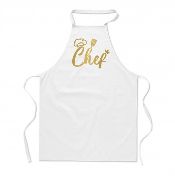 Poháry.com®  Zástěra s potiskem Chef bílá/z - Z04