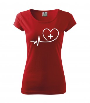 Poháry.com® Tričko pro zdravotní sestřičku D12 červené S dámské