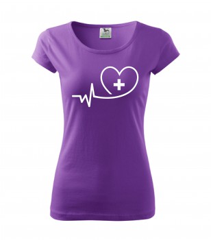 Poháry.com® Tričko pro zdravotní sestřičku D12 fialové L dámské