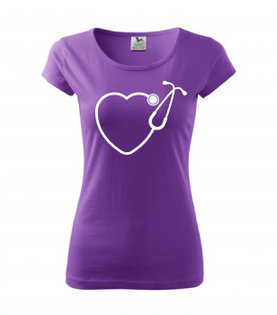 Poháry.com® Tričko pro zdravotní sestřičku D13 fialové L dámské