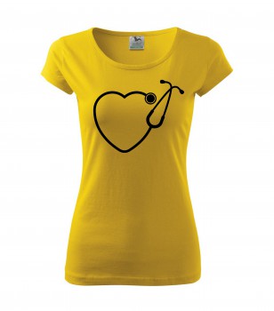 Poháry.com® Tričko pro zdravotní sestřičku D13 žluté/černý potisk XL dámské