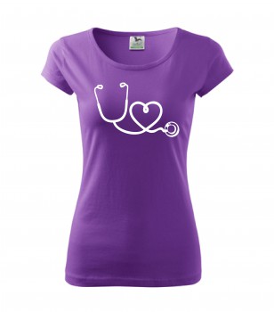 Poháry.com® Tričko pro zdravotní sestřičku D14 fialové L dámské