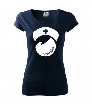 Poháry.com® Tričko pro zdravotní sestřičku D8 nám. modrá XS dámské