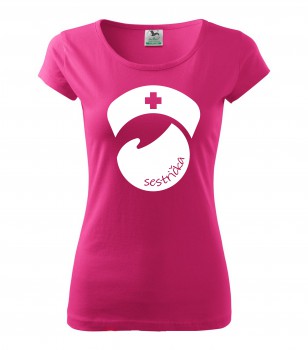 Poháry.com® Tričko pro zdravotní sestřičku D8 růžové XL dámské