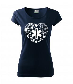 Poháry.com® Tričko pro zdravotní sestřičku D18 nám. modrá XS dámské