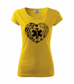 Poháry.com® Tričko pro zdravotní sestřičku D18 žluté XL dámské