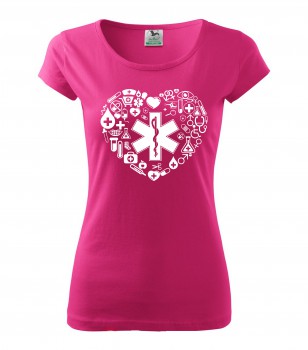 Poháry.com® Tričko pro zdravotní sestřičku D18 růžové XS dámské