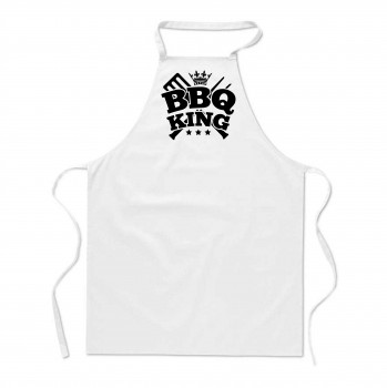 Poháry.com®  Zástěra s potiskem BBQ king bílá - Z22