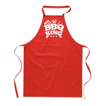 Poháry.com® Zástěra s potiskem BBQ king červená - Z22