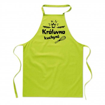 Poháry.com®  Zástěra s potiskem Královna kuchyně limetková - Z07