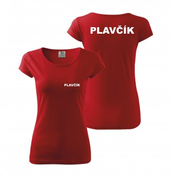 Poháry.com® Tričko PLAVČÍK červené/bílý potisk - dámské XL dámské