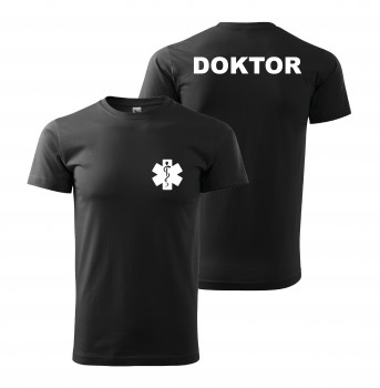 Poháry.com® Tričko DOKTOR černé/bílý potisk